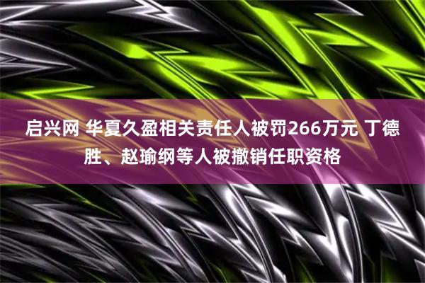 启兴网 华夏久盈相关责任人被罚266万元 丁德胜、赵瑜纲等人被撤销任职资格